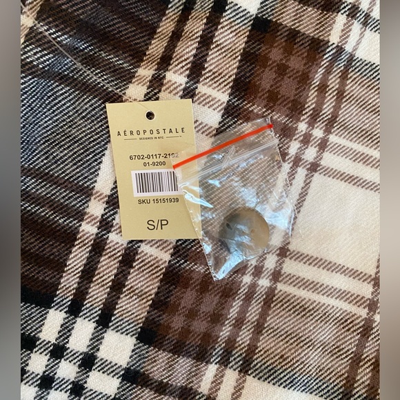 Aeropostale brown button up plaid flannel - NWT - Picture 8 of 8